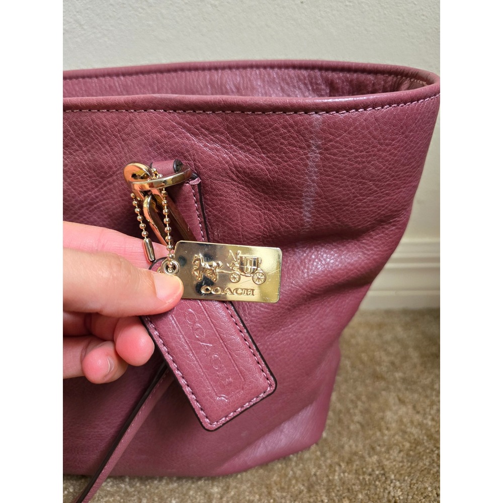 Coach Madison East West Shoulder Bag Mauve Rose Pink Pebbled Leather Tote 26769 - Picture 3 of 9